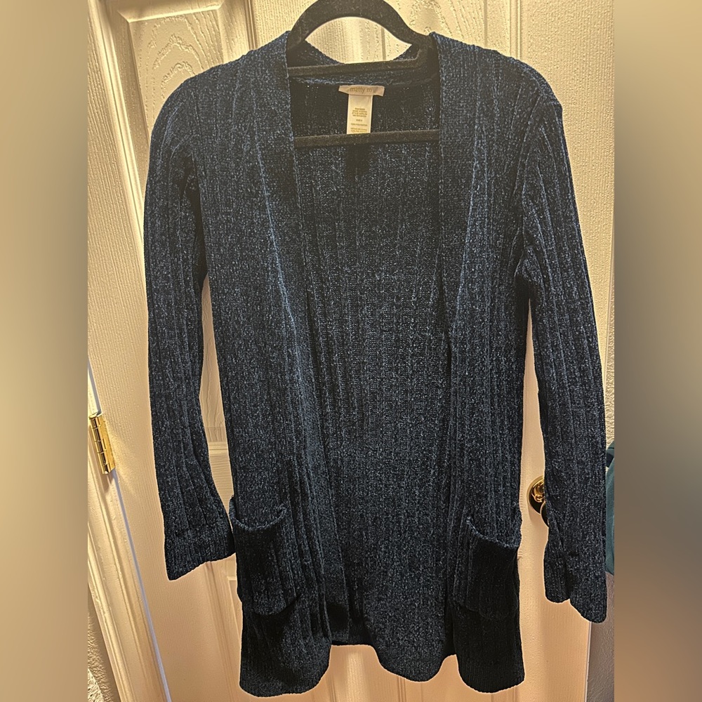 Marty M chenille blue sweater